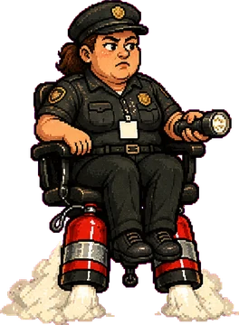 The security guard pilot.