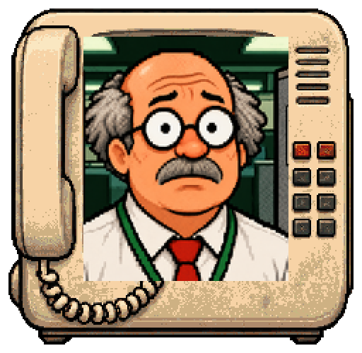 Dale, the desk-phone portrait from the show.